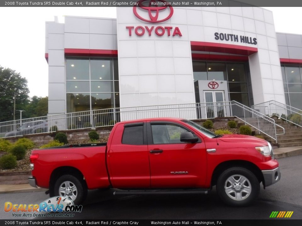 2008 Toyota Tundra SR5 Double Cab 4x4 Radiant Red / Graphite Gray Photo #2