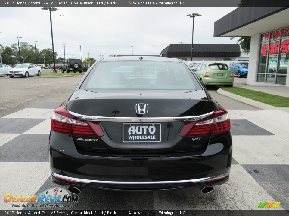 2017 Honda Accord EX-L V6 Sedan Crystal Black Pearl / Black Photo #4