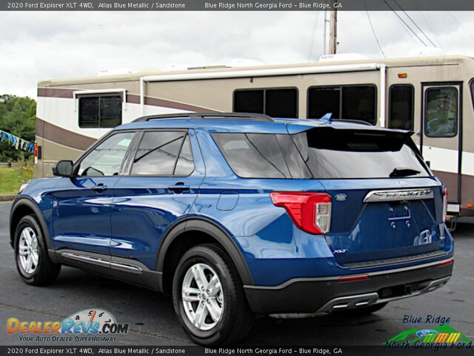2020 Ford Explorer XLT 4WD Atlas Blue Metallic / Sandstone Photo #3