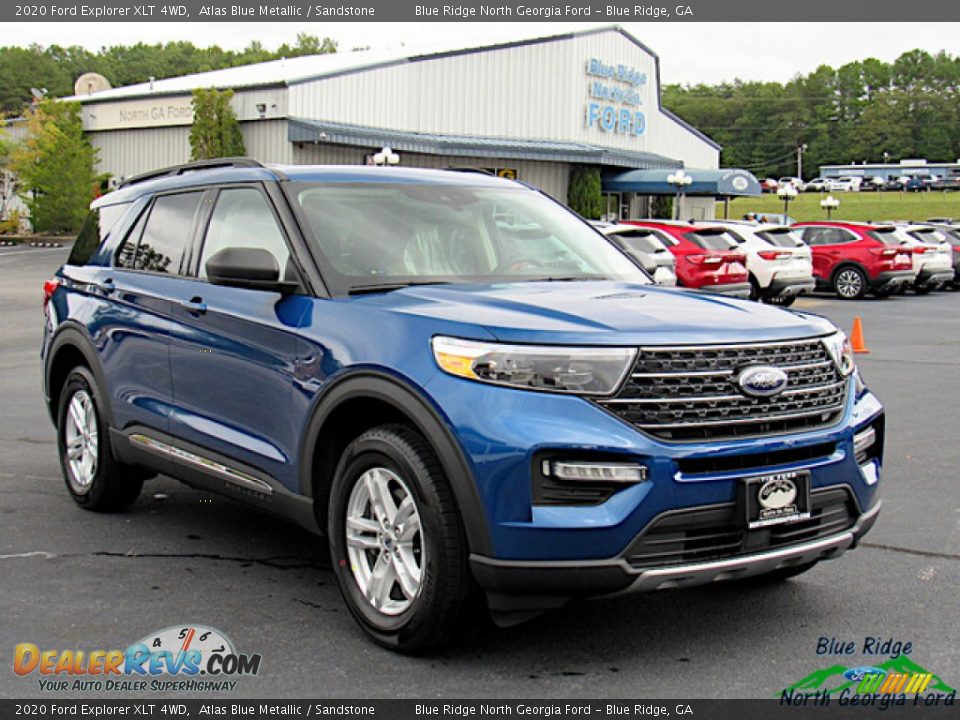 2020 Ford Explorer XLT 4WD Atlas Blue Metallic / Sandstone Photo #7