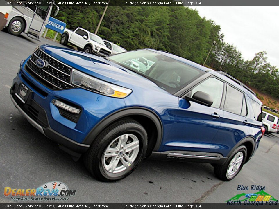 2020 Ford Explorer XLT 4WD Atlas Blue Metallic / Sandstone Photo #24