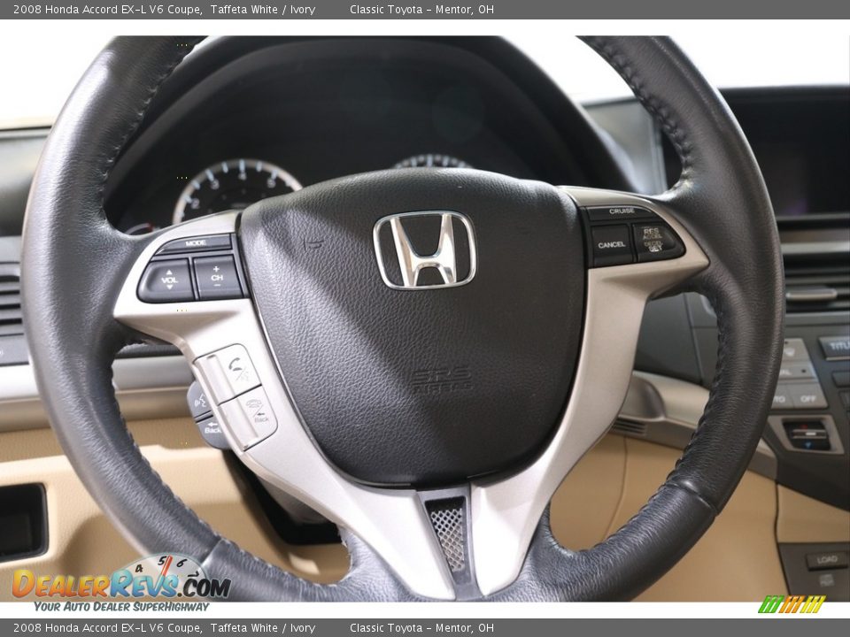 2008 Honda Accord EX-L V6 Coupe Taffeta White / Ivory Photo #7