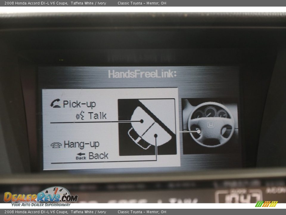 2008 Honda Accord EX-L V6 Coupe Taffeta White / Ivory Photo #13