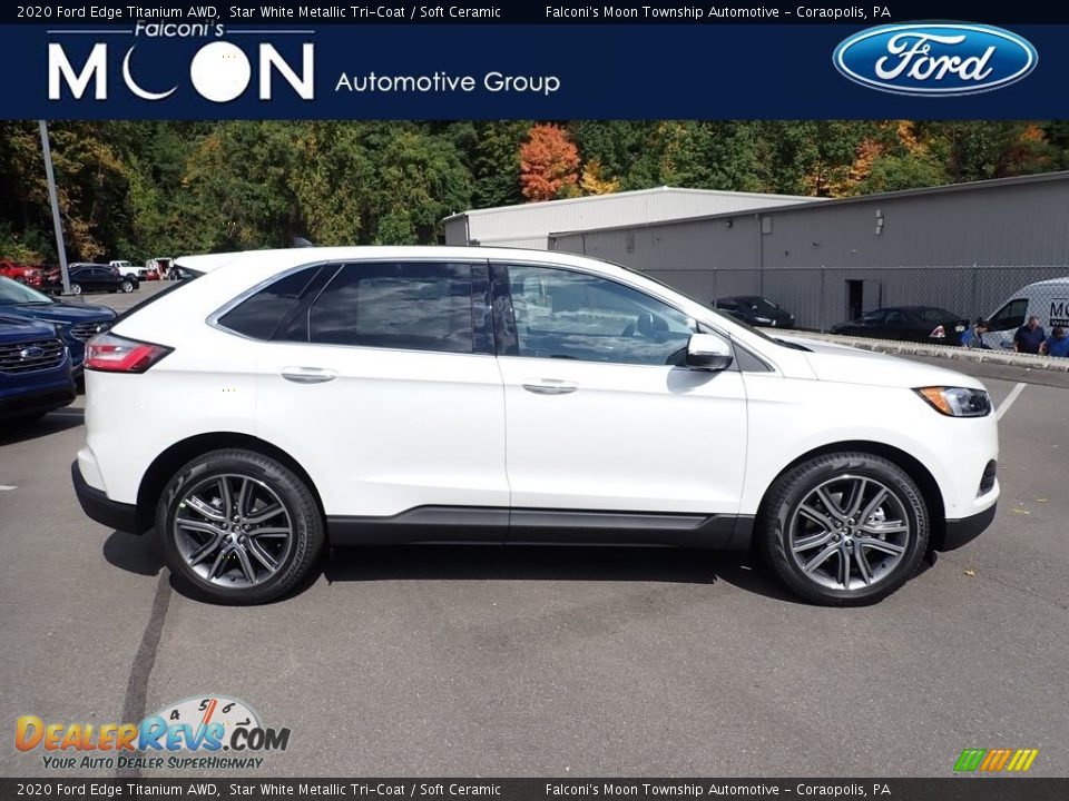 2020 Ford Edge Titanium AWD Star White Metallic Tri-Coat / Soft Ceramic Photo #1