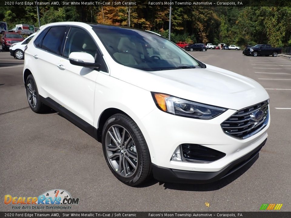 2020 Ford Edge Titanium AWD Star White Metallic Tri-Coat / Soft Ceramic Photo #3