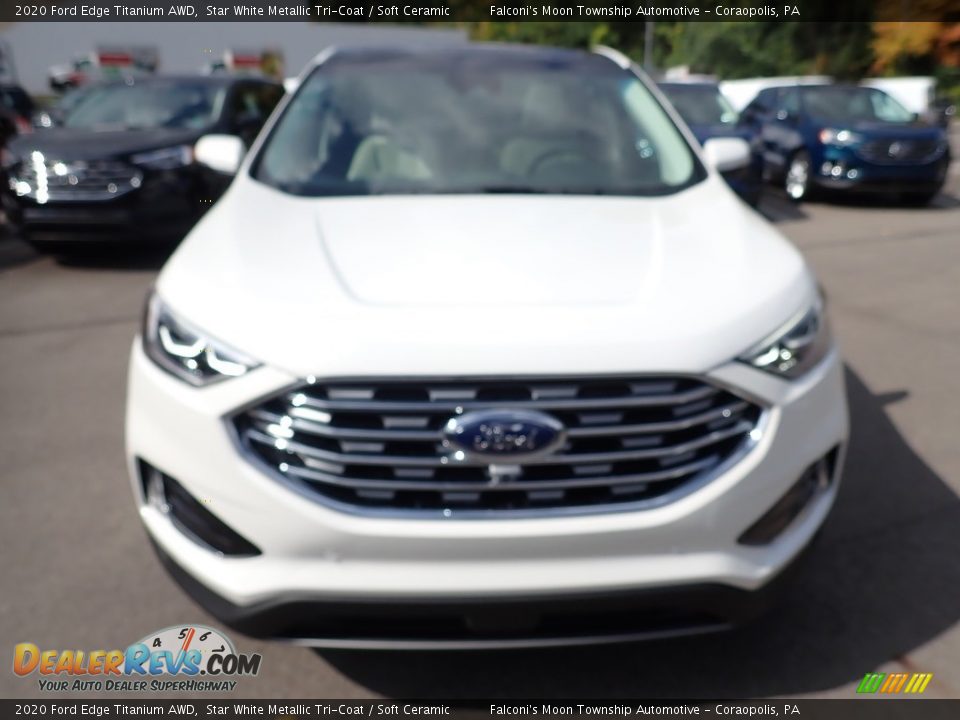 2020 Ford Edge Titanium AWD Star White Metallic Tri-Coat / Soft Ceramic Photo #4