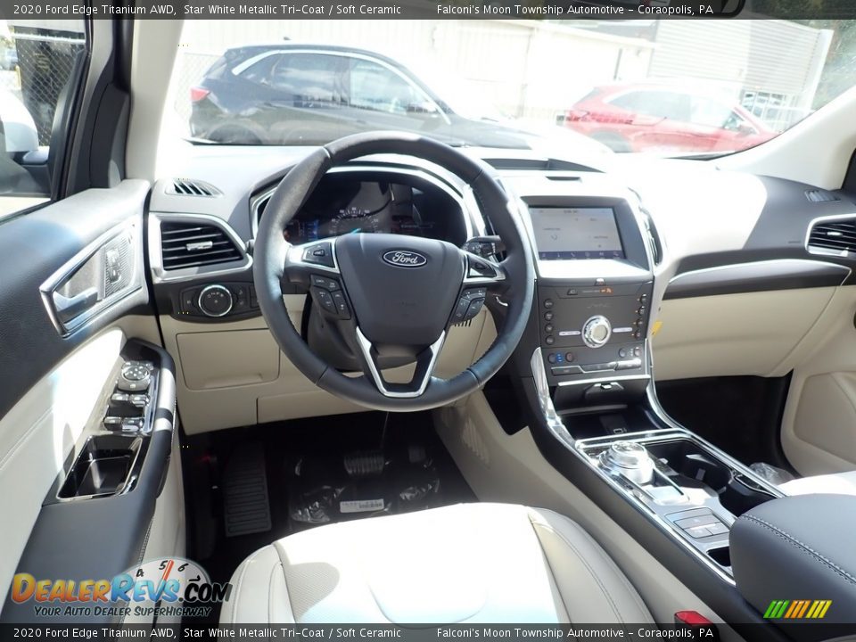 2020 Ford Edge Titanium AWD Star White Metallic Tri-Coat / Soft Ceramic Photo #9