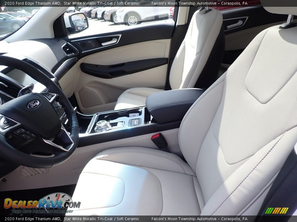 2020 Ford Edge Titanium AWD Star White Metallic Tri-Coat / Soft Ceramic Photo #10