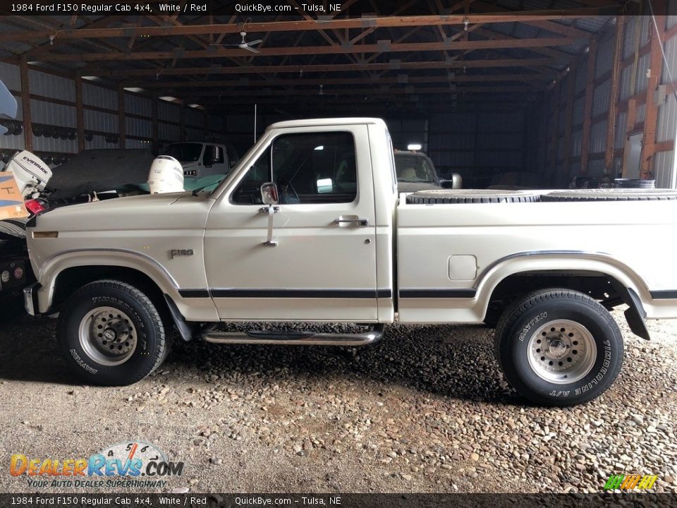 1984 Ford F150 Regular Cab 4x4 White / Red Photo #1