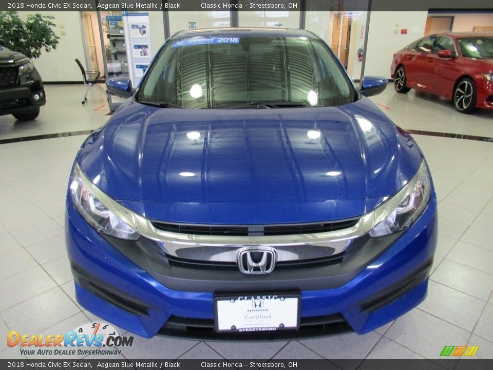 2018 Honda Civic EX Sedan Aegean Blue Metallic / Black Photo #2