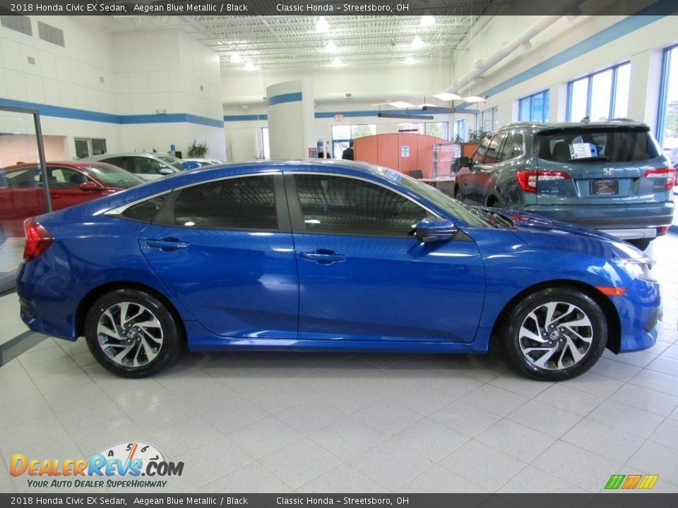 2018 Honda Civic EX Sedan Aegean Blue Metallic / Black Photo #4