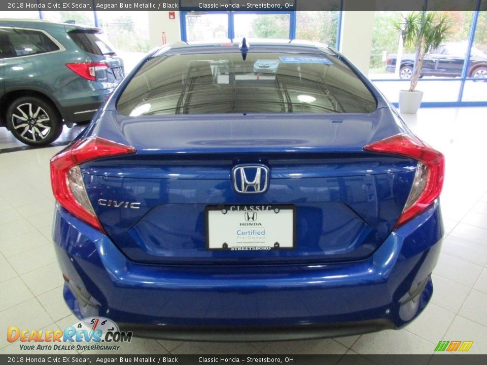 2018 Honda Civic EX Sedan Aegean Blue Metallic / Black Photo #8