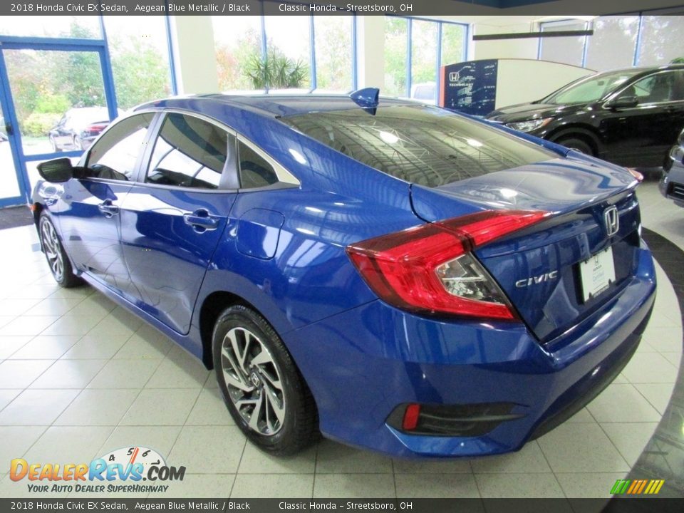 2018 Honda Civic EX Sedan Aegean Blue Metallic / Black Photo #9