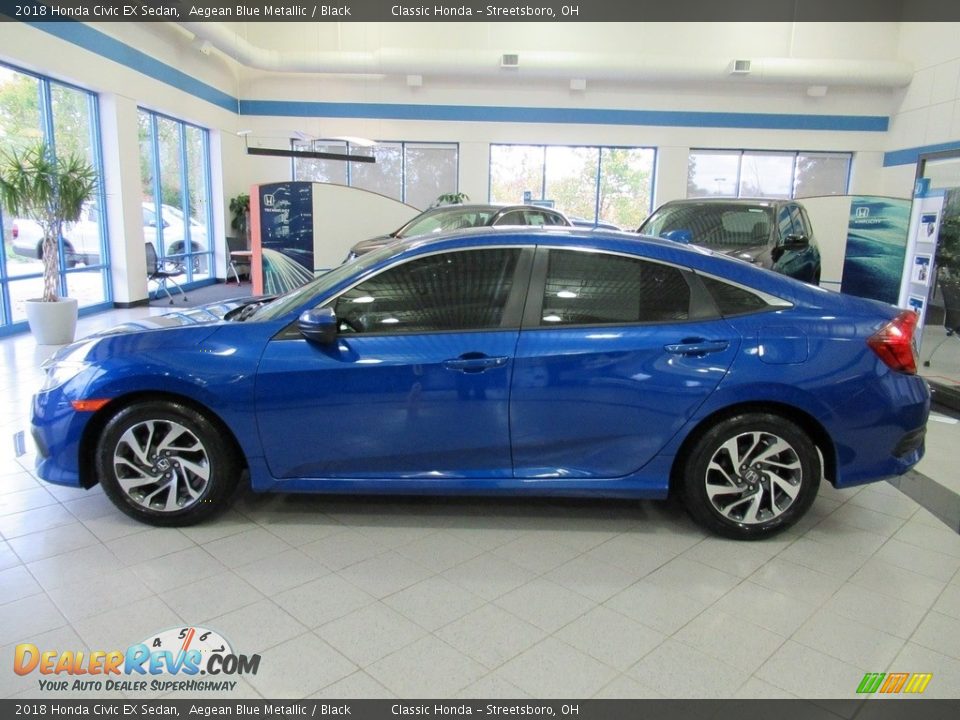 2018 Honda Civic EX Sedan Aegean Blue Metallic / Black Photo #10