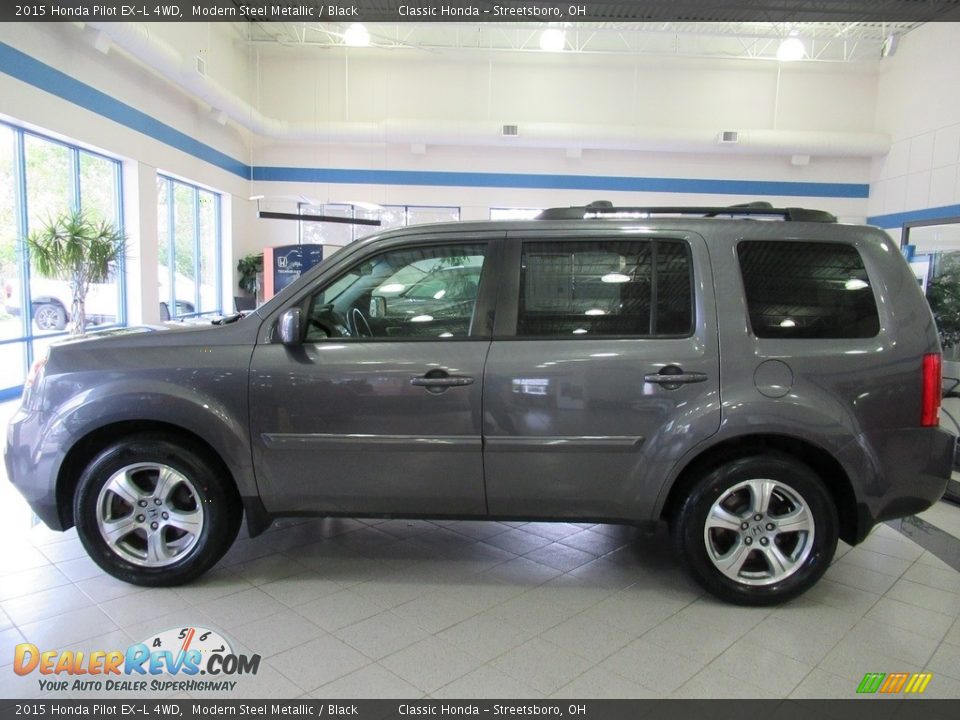 2015 Honda Pilot EX-L 4WD Modern Steel Metallic / Black Photo #10