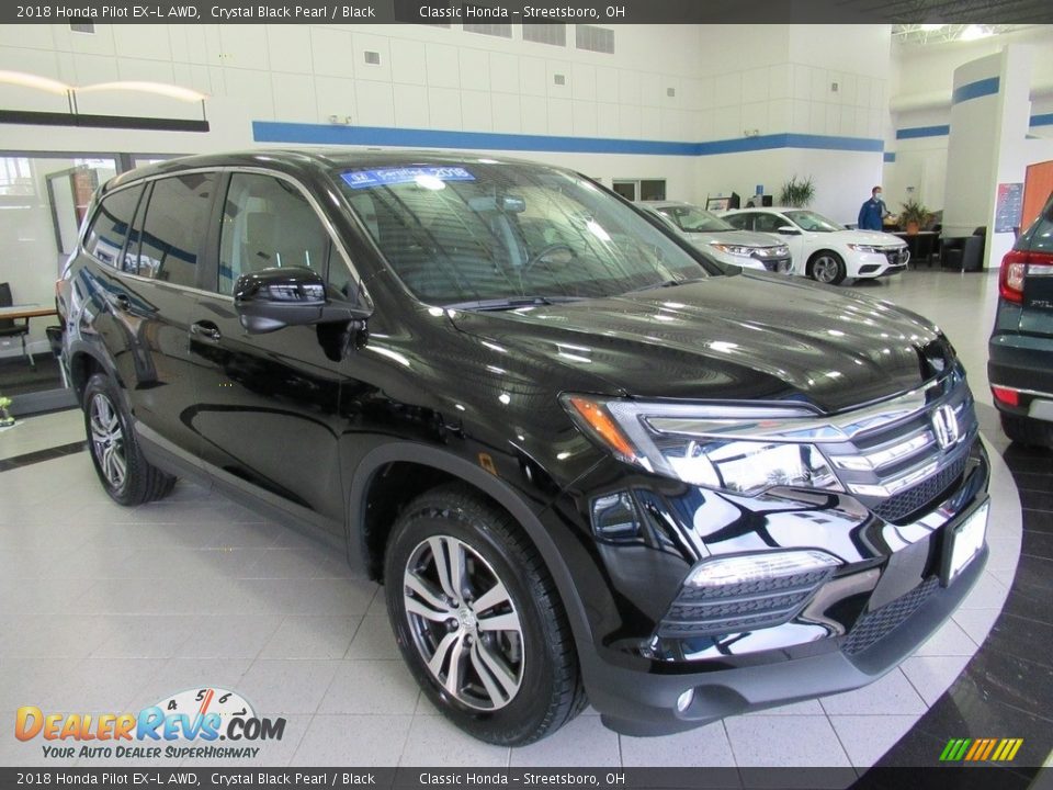 2018 Honda Pilot EX-L AWD Crystal Black Pearl / Black Photo #3