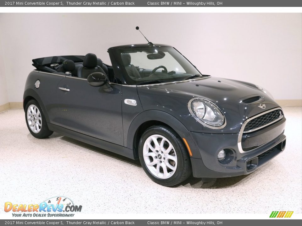 2017 Mini Convertible Cooper S Thunder Gray Metallic / Carbon Black Photo #1