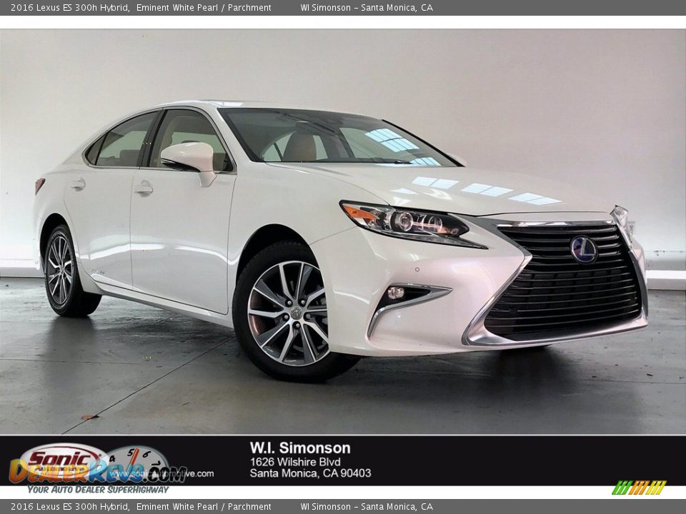 2016 Lexus ES 300h Hybrid Eminent White Pearl / Parchment Photo #1