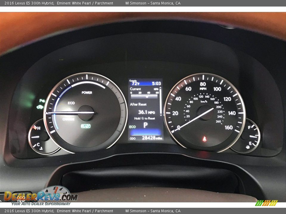 2016 Lexus ES 300h Hybrid Gauges Photo #20