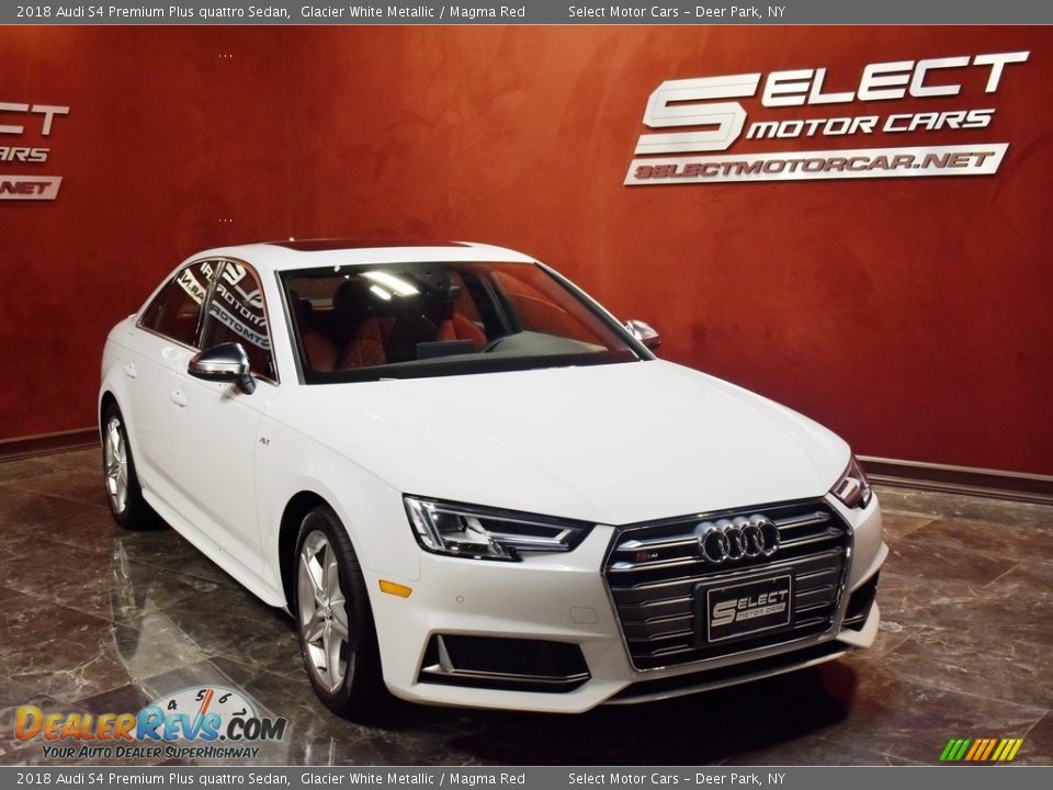 2018 Audi S4 Premium Plus quattro Sedan Glacier White Metallic / Magma Red Photo #3