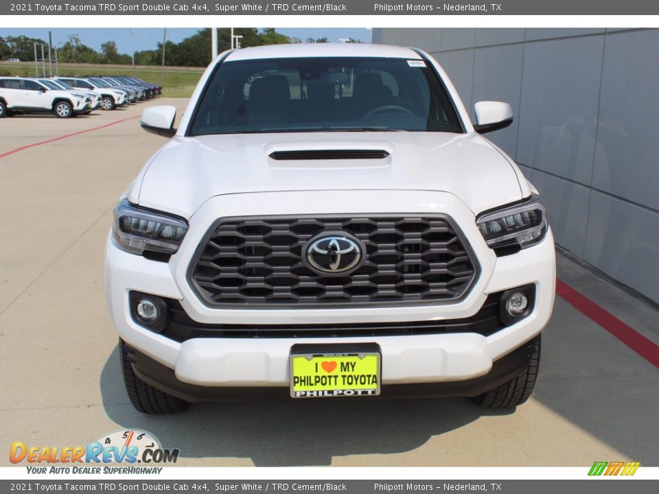 2021 Toyota Tacoma TRD Sport Double Cab 4x4 Super White / TRD Cement/Black Photo #3