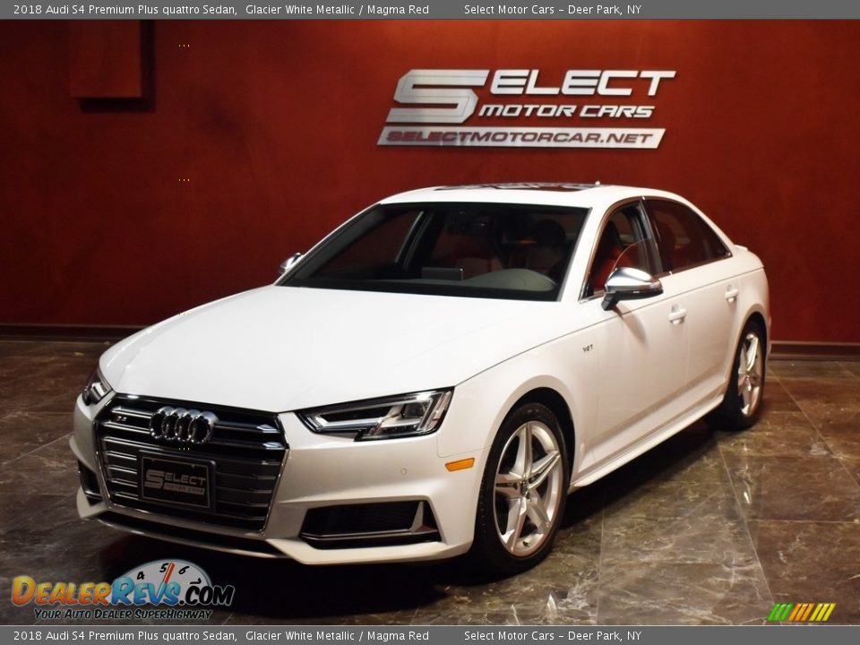 2018 Audi S4 Premium Plus quattro Sedan Glacier White Metallic / Magma Red Photo #4