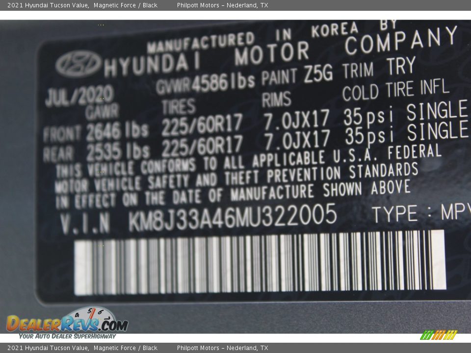 2021 Hyundai Tucson Value Magnetic Force / Black Photo #24