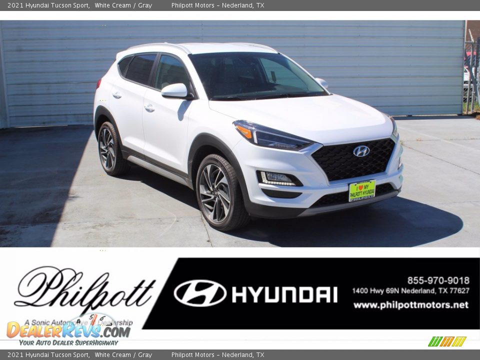 2021 Hyundai Tucson Sport White Cream / Gray Photo #1