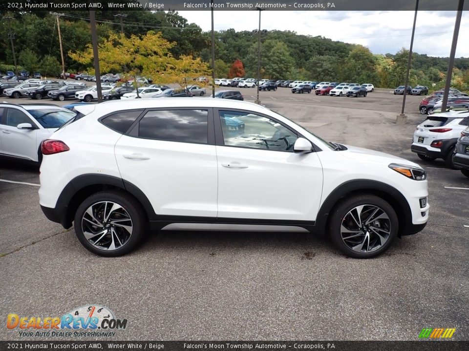 2021 Hyundai Tucson Sport AWD Winter White / Beige Photo #1