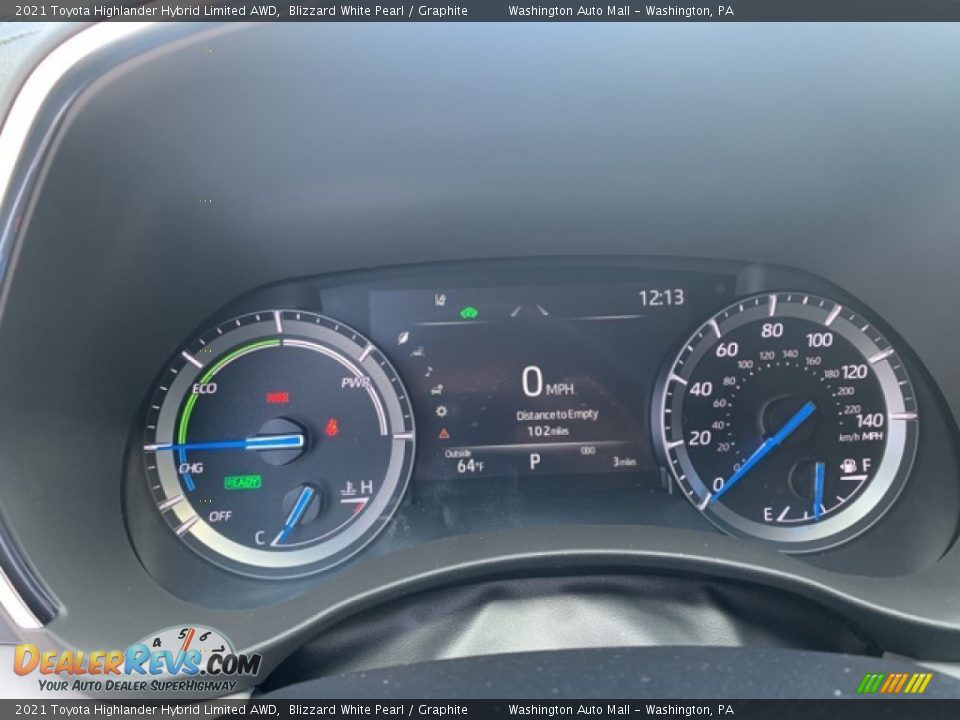 2021 Toyota Highlander Hybrid Limited AWD Gauges Photo #7