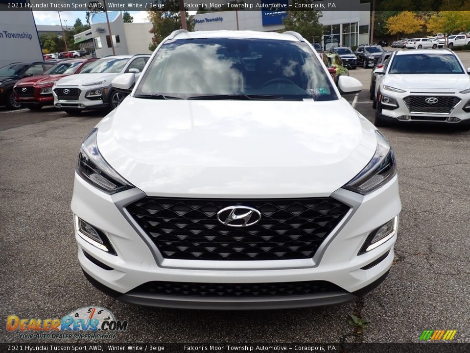 2021 Hyundai Tucson Sport AWD Winter White / Beige Photo #4