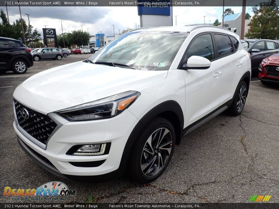 2021 Hyundai Tucson Sport AWD Winter White / Beige Photo #5