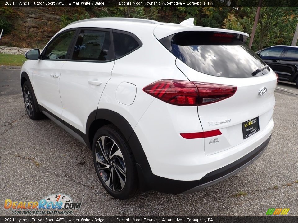 2021 Hyundai Tucson Sport AWD Winter White / Beige Photo #6