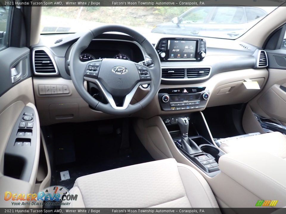 2021 Hyundai Tucson Sport AWD Winter White / Beige Photo #9