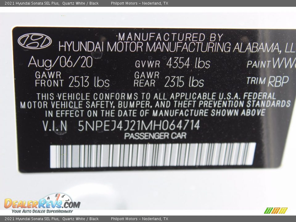 2021 Hyundai Sonata SEL Plus Quartz White / Black Photo #24