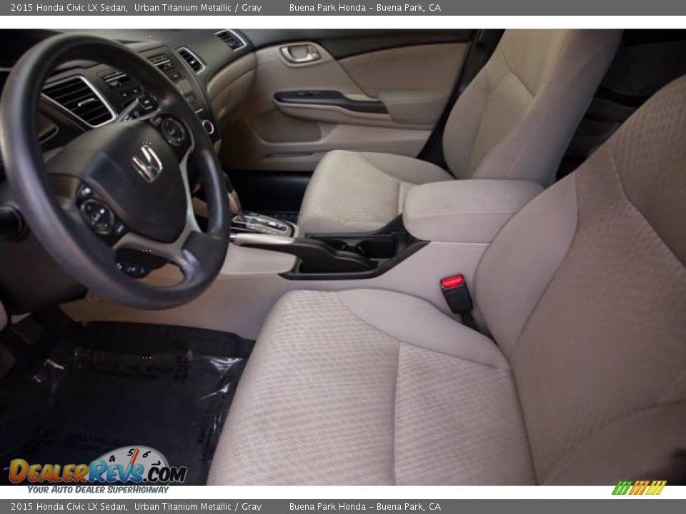 2015 Honda Civic LX Sedan Urban Titanium Metallic / Gray Photo #3