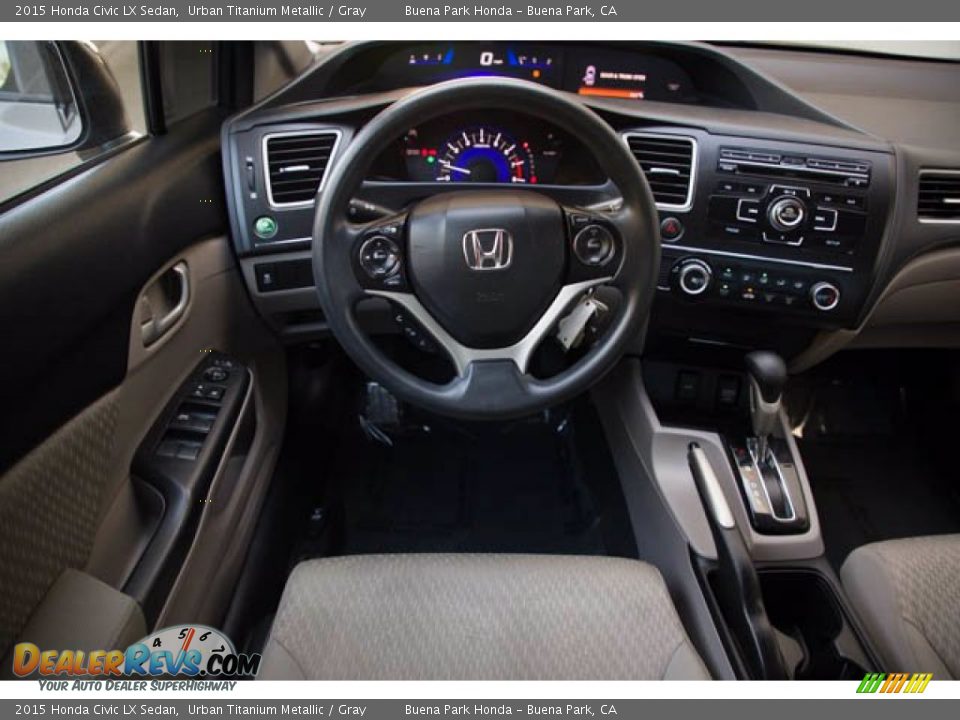 2015 Honda Civic LX Sedan Urban Titanium Metallic / Gray Photo #5