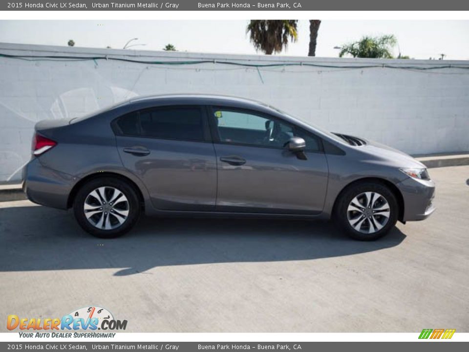 2015 Honda Civic LX Sedan Urban Titanium Metallic / Gray Photo #14