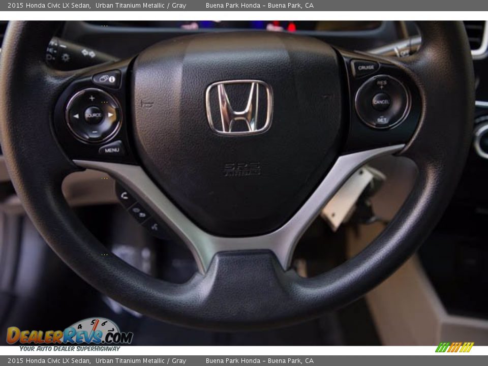 2015 Honda Civic LX Sedan Urban Titanium Metallic / Gray Photo #15