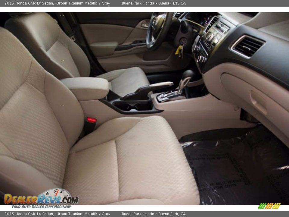 2015 Honda Civic LX Sedan Urban Titanium Metallic / Gray Photo #22
