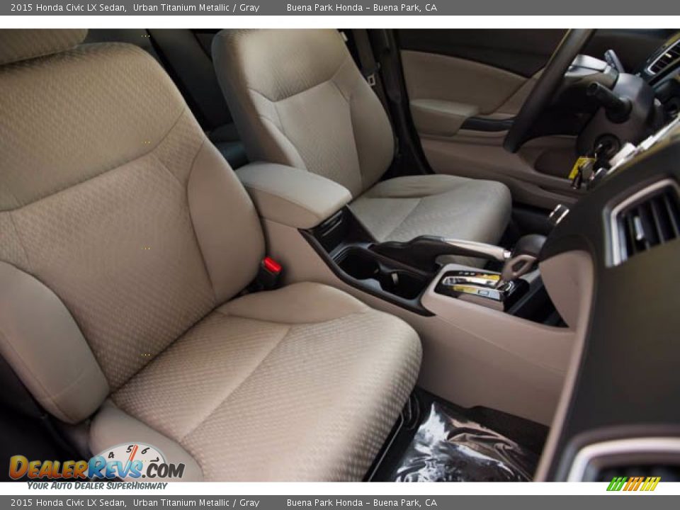 2015 Honda Civic LX Sedan Urban Titanium Metallic / Gray Photo #23