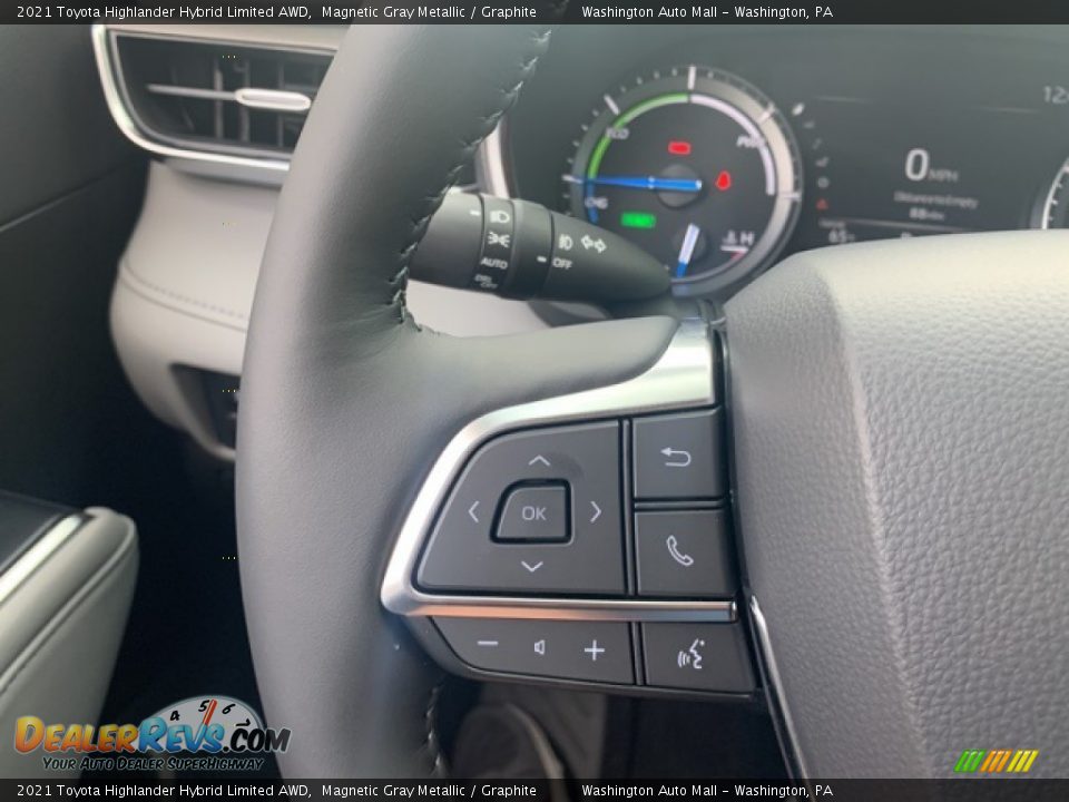 2021 Toyota Highlander Hybrid Limited AWD Steering Wheel Photo #10
