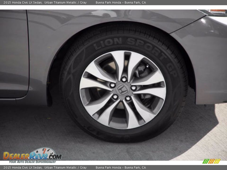 2015 Honda Civic LX Sedan Urban Titanium Metallic / Gray Photo #33