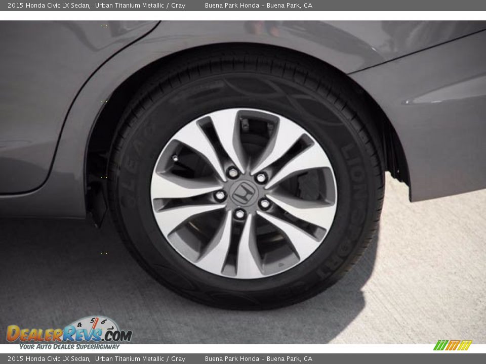 2015 Honda Civic LX Sedan Urban Titanium Metallic / Gray Photo #35