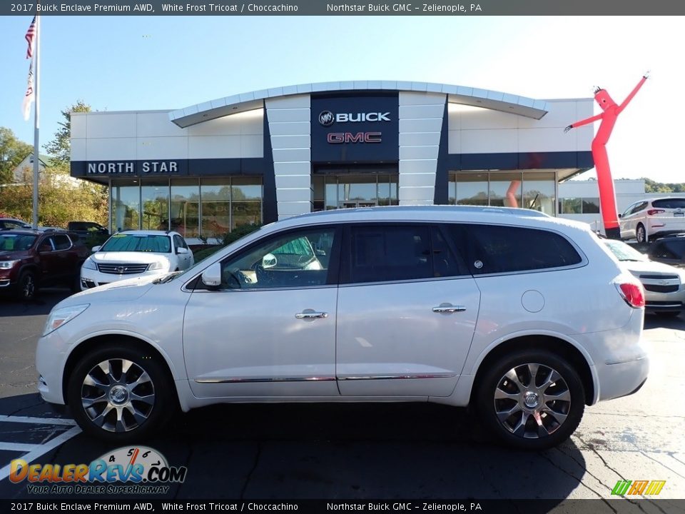 2017 Buick Enclave Premium AWD White Frost Tricoat / Choccachino Photo #13