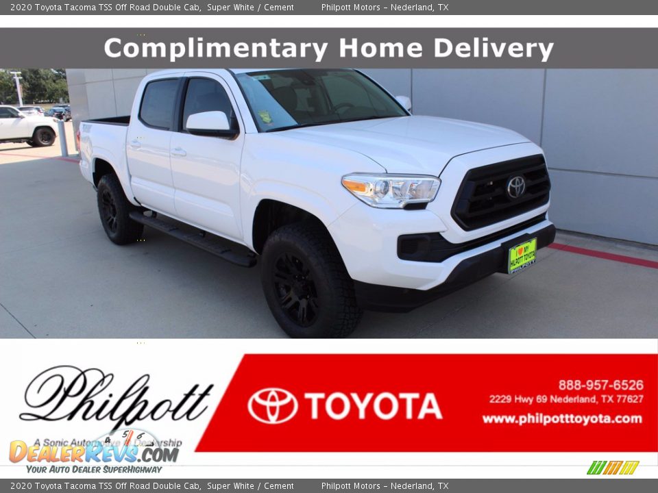 2020 Toyota Tacoma TSS Off Road Double Cab Super White / Cement Photo #1
