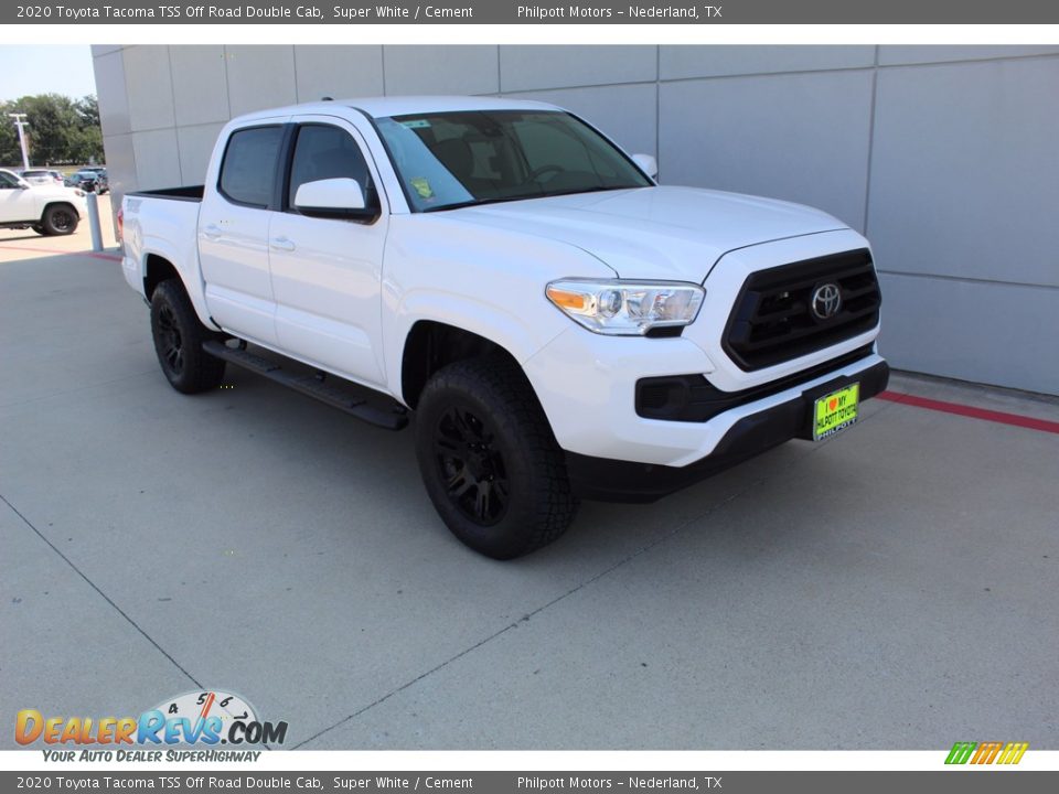 2020 Toyota Tacoma TSS Off Road Double Cab Super White / Cement Photo #2