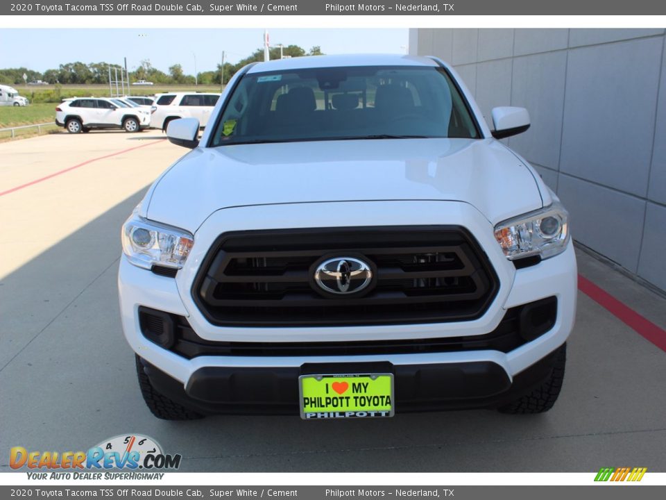 2020 Toyota Tacoma TSS Off Road Double Cab Super White / Cement Photo #3