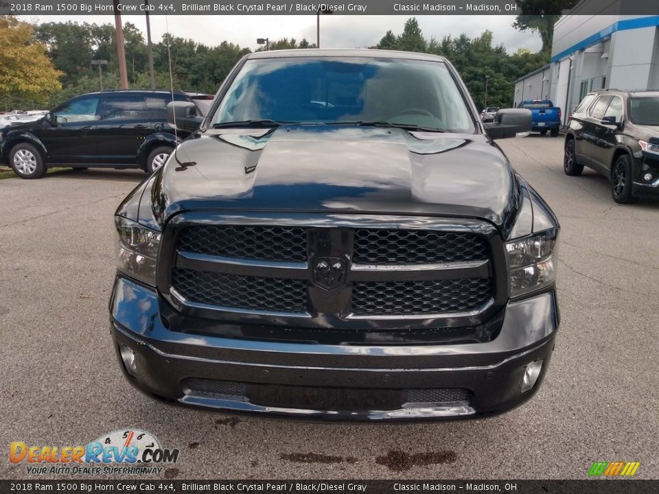 2018 Ram 1500 Big Horn Crew Cab 4x4 Brilliant Black Crystal Pearl / Black/Diesel Gray Photo #4