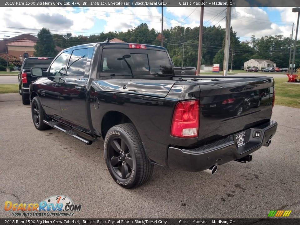 2018 Ram 1500 Big Horn Crew Cab 4x4 Brilliant Black Crystal Pearl / Black/Diesel Gray Photo #6